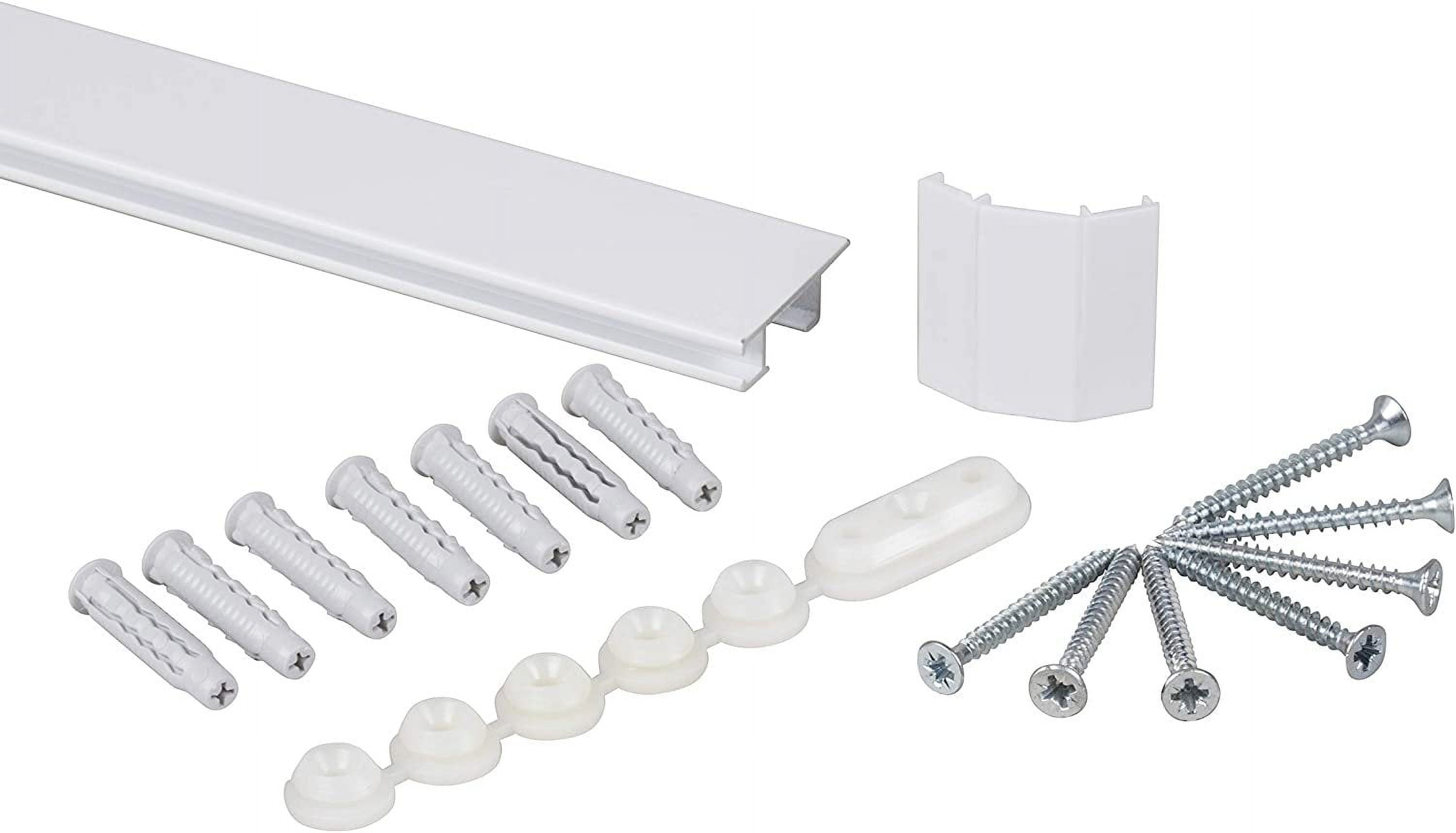 STAS Cliprail Max Picture Hanging System Set White - Rail System for Art and Pictures Without Nails - Mirror Track System - Covers 6.56ft 200 cm of Wall Space + Installation Kit