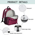 thumbnail image 4 of Black and Pink Leopard Print Backpack for School, Cute School Bag with Adjustable Shoulder Straps and Padded Back, 13.8"x11.4"x6", 4 of 5