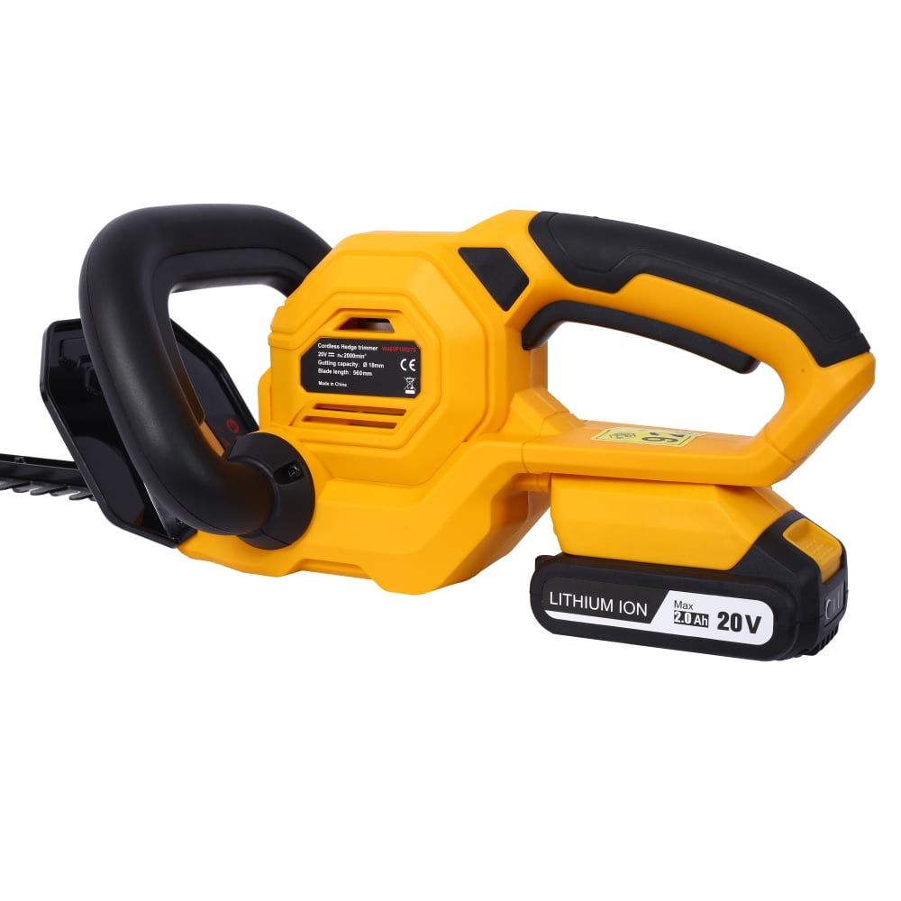 HomePerch 20V Cordless Hedge Trimmer, 22 Inch Dual-Action Steel Blade, Low Vibration Bush Cutter with Battery & Charger Included