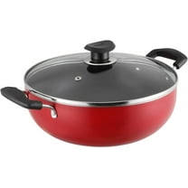 Vinod Cookware Zest Non-Stick Induction Friendly Deep Kadai With Lid Red/Black 5.5 Litres