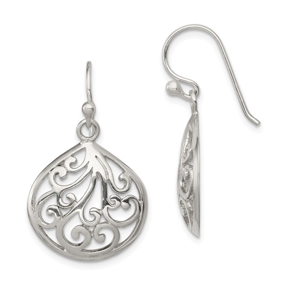 Details about   Beautiful Sterling Silver 925 New Leaves Swirls Danglings Earrings *B487