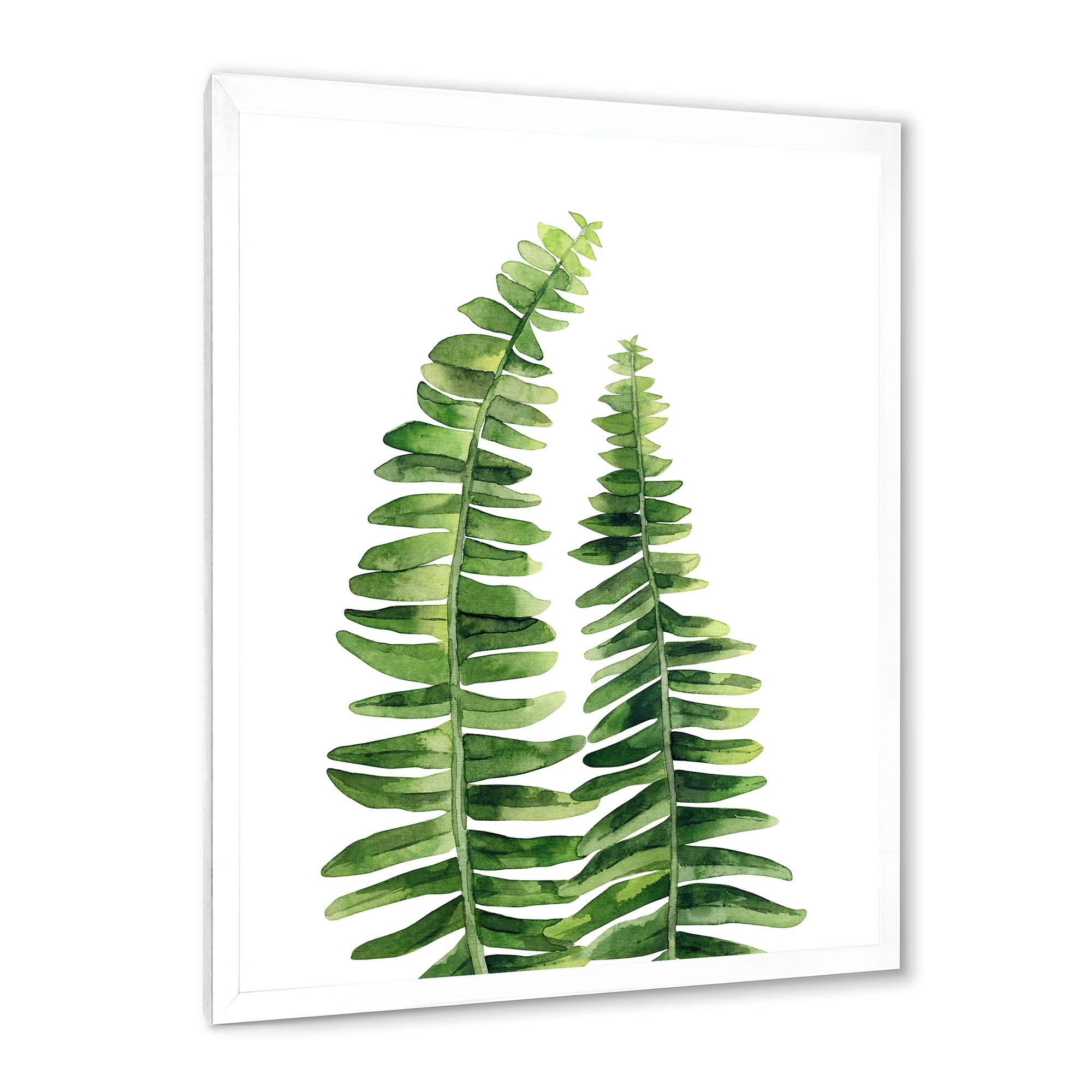 Designart 'Fern Plant Leaves Detail IV' Farmhouse Framed Art Print