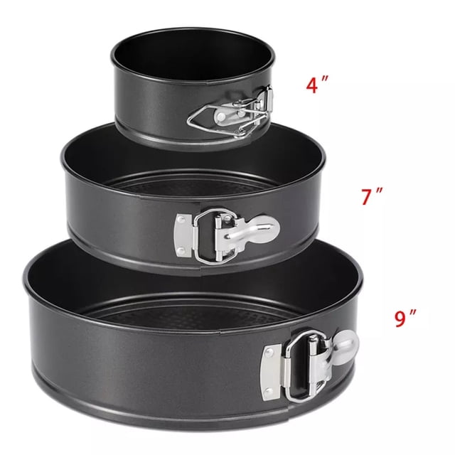 Juego de moldes para tartas desmontables, redondos, de metal, número 24/26/28c, 3 piezas