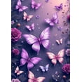 thumbnail image 4 of LUUFILx Butterfly Rose Floral Backdrop Banner Purple Pink Photography Background Party Decorations Birthday Wedding Event Decor Photo Studio Props, 4 of 7