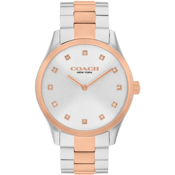Coach Brooks 14504537 Silver Dial Two Tone Bracelet Quartz 36mm Womens Watch