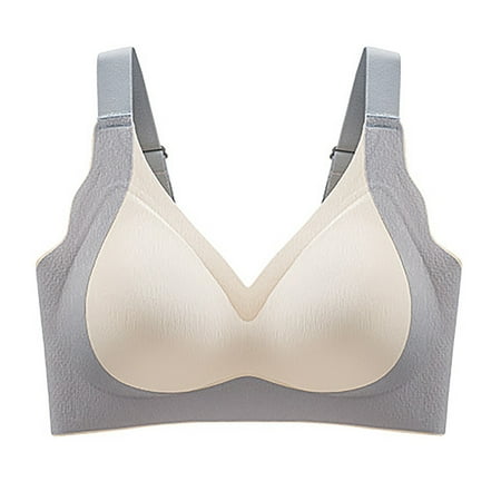 eileial Women s Underwire Unlined Bra Minimizers Non-Padded Full Coverage Lace Plus Size Gray XL