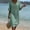 Dresses-232Mint Green, variant on Dresses for Women 3/4 Bell Sleeve Notch Neck Midi Dress Button Detail Loose Fit Casual Shift Dress Elegant Work Church Cocktail Dress Mint Green M