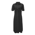 thumbnail image 4 of EliteGoogv Womens Polo Dresses Short Sleeve Collared Midi Dresses For Women Relaxed Straight Fit Summer Dresses Vacation Wedding Guest Dresses Black, 4 of 4