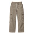 thumbnail image 3 of Jessboyy Boys Sweatpants 5-6 Years Elastic Waist Drawstring Boys Pants with Cargo Pockets Casual Straight Leg Sweatpant for Fall Winter School Khaki, 3 of 4