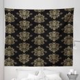 thumbnail image 1 of Vintage Tapestry, Royal Look Damask Pattern Retro Oriental Folk Continuous Illustration, Fabric Wall Hanging Decor for Bedroom Living Room Dorm, 5 Sizes, Charcoal Grey and Camel, by Ambesonne, 1 of 1
