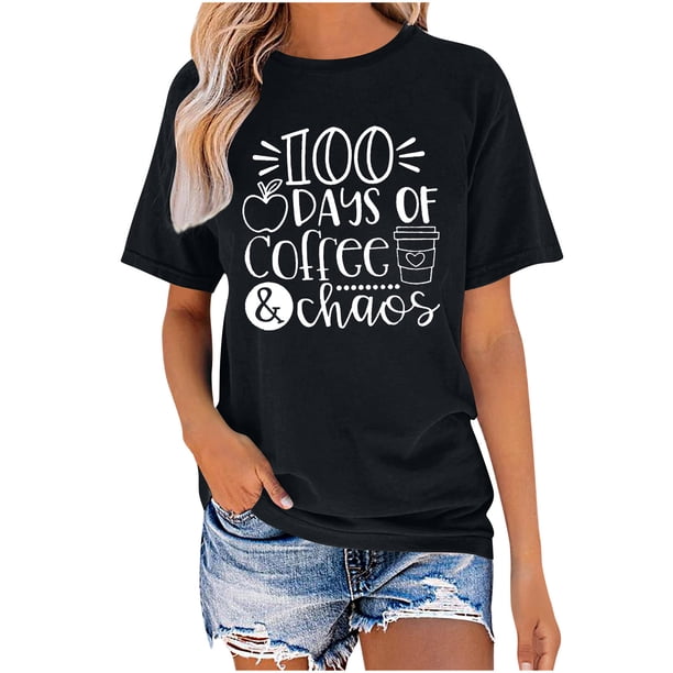 Mujeres de Verano de Manga Corta de Cuello Redondo Impreso Regular Sexy, Blusa Casual de Poliéster para Fiesta, Diario Y Toda la Temporada