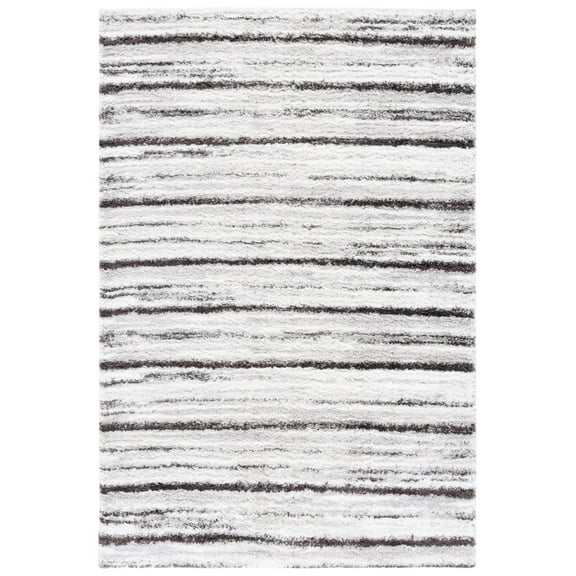SAFAVIEH Berber Jaslyn Abstract Shag Area Rug, 5'5" x 7'7", Grey/Dark Grey