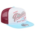 thumbnail image 3 of Men's New Era White/Light Blue Philadelphia Phillies Retro Script Trucker 9FIFTY Snapback Hat, 3 of 6