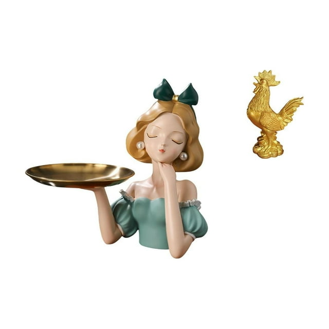 Bandeja Para Llaves Con Estatua De Princesa Gallo De Resina, Adorno De Escritorio De Arte Moderno, Multiusos, Para Guardar Dulces, Decoración Feng Shui Para Sala De Estar, Inauguración De La