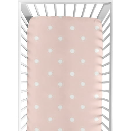 UPC: 0846480096894 | Boho Sun Blush Pink and White Fitted Crib Sheet Girl by Sweet Jojo Designs