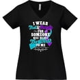 thumbnail image 3 of Inktastic Suicide Prevention Awareness I Wear Teal and Purple for Someone Who Meant the Women's Plus Size V-Neck T-Shirt, 3 of 5