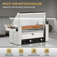 thumbnail image 5 of ROVSUN Hot Dog Roller Warmer ETL Certified, 5 Rollers 12 Hot Dog Machine Roller Grill Cooker with Bun Warmer, Cover, Dual Temp Control, LED, Removable Shelf & Drip Tray for Party Home Commercial 900W, 5 of 8