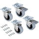 thumbnail image 1 of Juego de 4 ruedas giratorias para muebles ø50mm con placa de fijación y rodamiento de bolas, ruedas de goma gris, 1 of 8