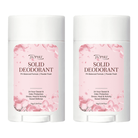 Jtopyrt Antiperspirant and Deodorant for Women 24hour Sweat and Odor Protection Gentle on Skin Wide Solid Unscented 2PC