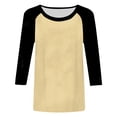 thumbnail image 3 of zaveiop 3/4 Sleeve Tops for Women Workout Jersey Shirts Baseball Style Raglan Tshirts Casual Color Block Tees Comfy Steetwear (Beige, XXL), 3 of 6