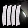thumbnail image 1 of HSHDLDF 4pcs 3D Super Reflective Stickers Carbon Fiber Strips Car Side Door Edge Bumper Anti-Scratch Protection Guards Trim Stickers Universal (Wheel Eyebrow Stickers White), 1 of 5