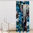 Bathroom Shower Curtain Tropical Elephant, Waterproof Fabric Shower
