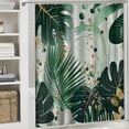 thumbnail image 6 of Orinice Abstract Tropical Leaves Shower Curtain Boho Green Gold Palm Leaf Monstera Botanical Minimalist Bathroom Modern Aesthetic Bath Accessories Art Home Decor Fabric 12 Pack Hooks 69x72, 6 of 7
