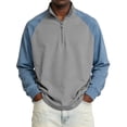 thumbnail image 2 of Men's Quarter-length Zipper Multi-color Long-sleeved Button-down Casual Shirt, 2 of 5