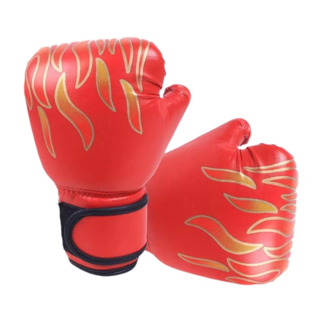 Colaxi Gants de Boxe pour Enfants Gants d'Entraînement de Boxe Mitaines de Frappe Professionnelles Gants de Frappe Portables Gants de Sparring pour Sports Sanda Rouge