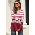 thumbnail image 3 of Women Striped Sweatshirts Hoodies Block Long Sleeve Pullover Sweatshirts Drawstring Loose Tops Fall Winter, 3 of 6