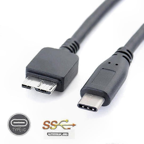 USB 3.0 to Type C 3.1 Data Cable for External Hard Drives and Devices with USB-C Connection Support