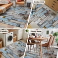 thumbnail image 5 of Area Rugs for Living Room 4x6 Ft, Blue Grey Wooden Non Slip Area Rugs for Kitchen Bedroom Entryway, Farmhouse Barn Sunflowers Retro Washable Carpet Runner Rug Floor Mats for Bedroom Home Decor, 5 of 8