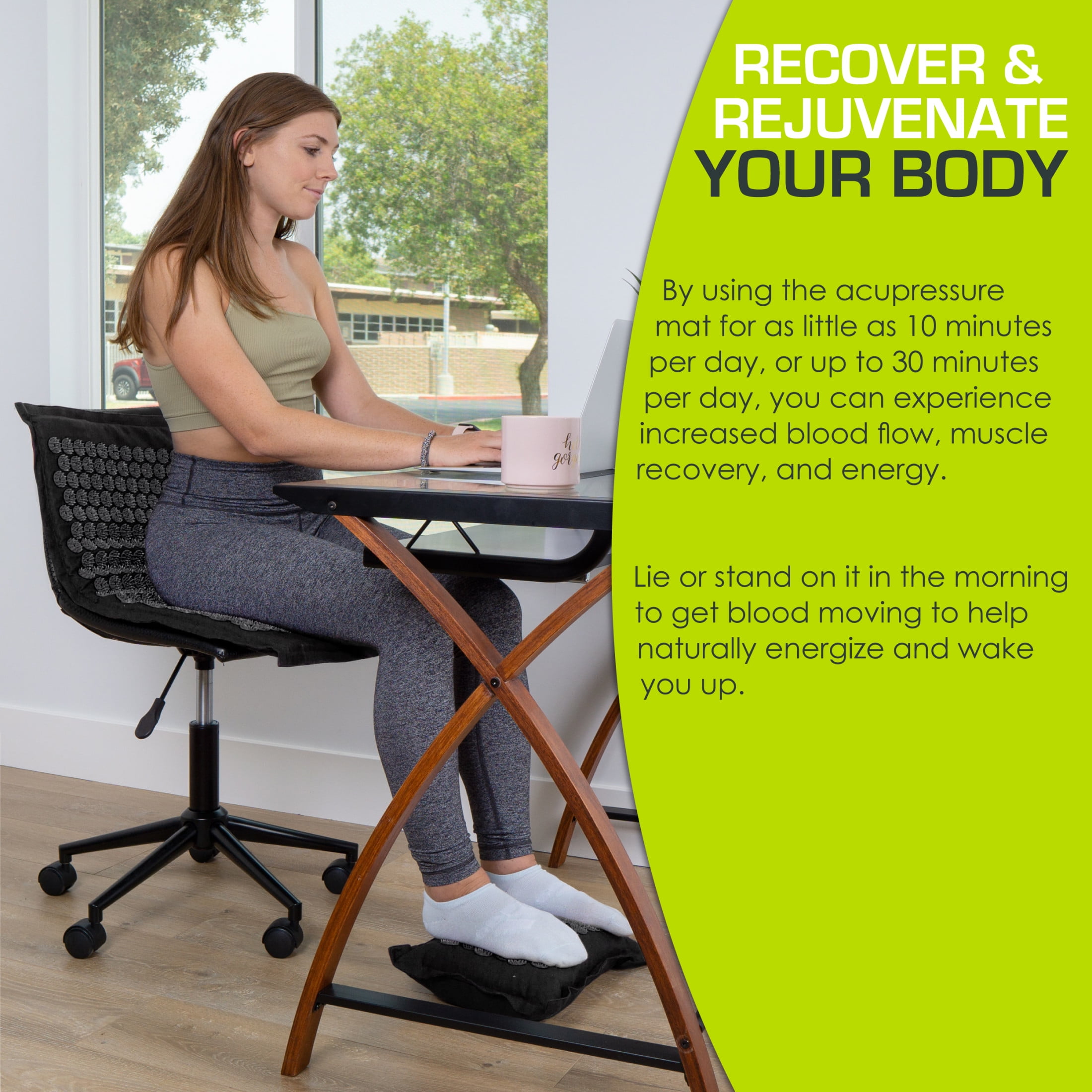 ProsourceFit Ki Acupressure Mat and Pillow Set for Relieving Back/Neck Pain