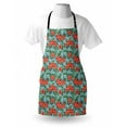 thumbnail image 4 of Luau Apron, Exotic Summer Bouquet Design with Hibiscus Flourish Aloha Botanical, Unisex Kitchen Bib with Adjustable Neck for Cooking Gardening, Adult Size, Vermilion Pale Blue, by Ambesonne, 4 of 4