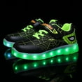 thumbnail image 5 of YUNICUS Light Up Shoes for Boys Girls Walking Party Birthday Hallween Christmas (Toddler 10M, Black/Green), 5 of 6