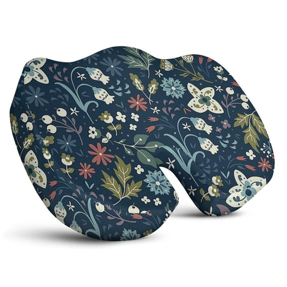 Premium Floral Pattern Memory Foam Seat Cushion Ergonomic Chair Pad for Office Chair, Car, Airplane & Bleachers Sciatica, Tailbone Hip & Back Pain Relief - Chair Cushion for Long Office Workers.
