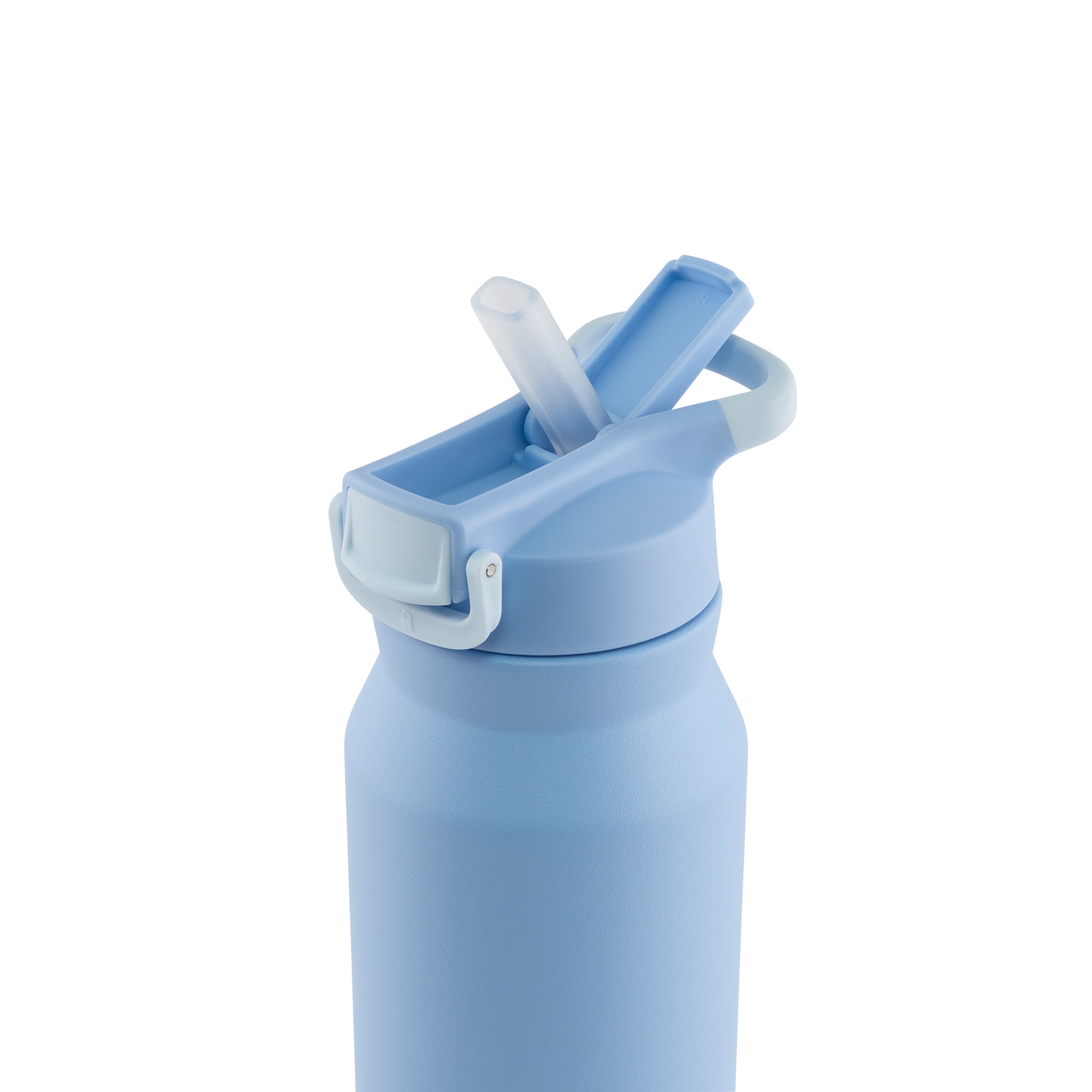 Secura Vacuum Insulated Stainless Steel Straw Water Bottle with Handle,  350ML/12OZ,Blue - The Secura