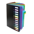 thumbnail image 1 of Carpeta de archivo expandible de 24 bolsillos transparentes con 12 pestañas de colores, capacidad para 300 hojas, organizador de archivos, índice numerado en la portada (1 unidad), 1 of 4