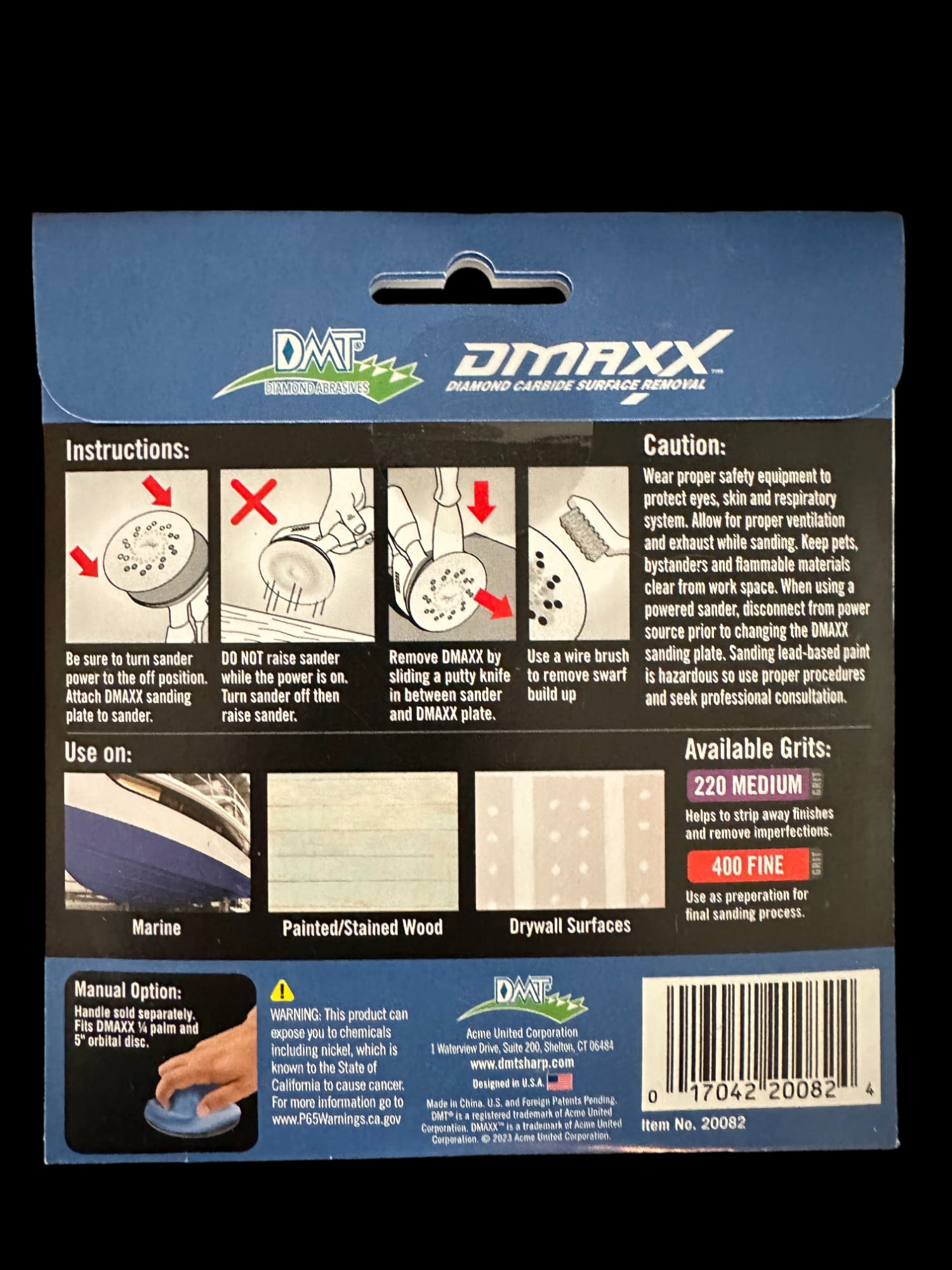 DMAXX 5 Inch Surface Removal Steel Disc for Random Orbital Sander with Diamond Carbide Abrasives - Hook and Loop Reverse Attachment, 400 Grit