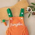 thumbnail image 5 of eczipvz Newborn Baby Girl Boy My First Christmas Outfit Corduroy Bubble Romper Overalls Letter Santa Hat Embroidery Sleeveless Jumpsuit Suspender Overall Orange,6-12 Months, 5 of 7