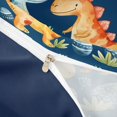 thumbnail image 4 of meiyoeat Navy Watercolor Cute Dinosaur Bedding, Kawaii Animal Duvet Cover Full, Blue, Blue Reversible, 3 Pieces, 1 Duvet Cover and 2 Pillowcases, 4 of 6