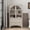 White, variant on Eyisean 52" Farmhouse Storage Cabinet with Glass Doors, Wood Display Cabinet with 2 Drawers and Adjustable Shelf, Reasonable Load-Bearing , Vintage Display Case for Living Room, Bedroom and Office
