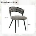thumbnail image 6 of NEW Set of 2 Gray Velvet Dining Chairs with Black Legs, Modern Upholstered Accent Chairs for Dining Room & Kitchen, 6 of 8