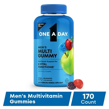 One A Day Mens Multivitamins Gummies with B Vitamins, Physical Energy Support 170 Count