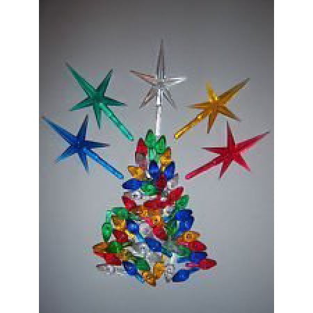 Ceramic Christmas Tree 100 Medium Twist Lights & 5 Stars make your tree look like new again FREE SHIPPING ON THIS