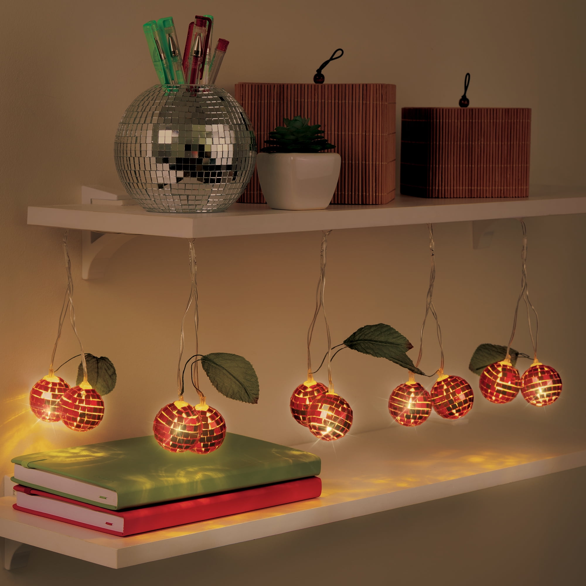 BrightSide Disco Cherries String Lights - 8.5 ft Battery-Powered String Lights