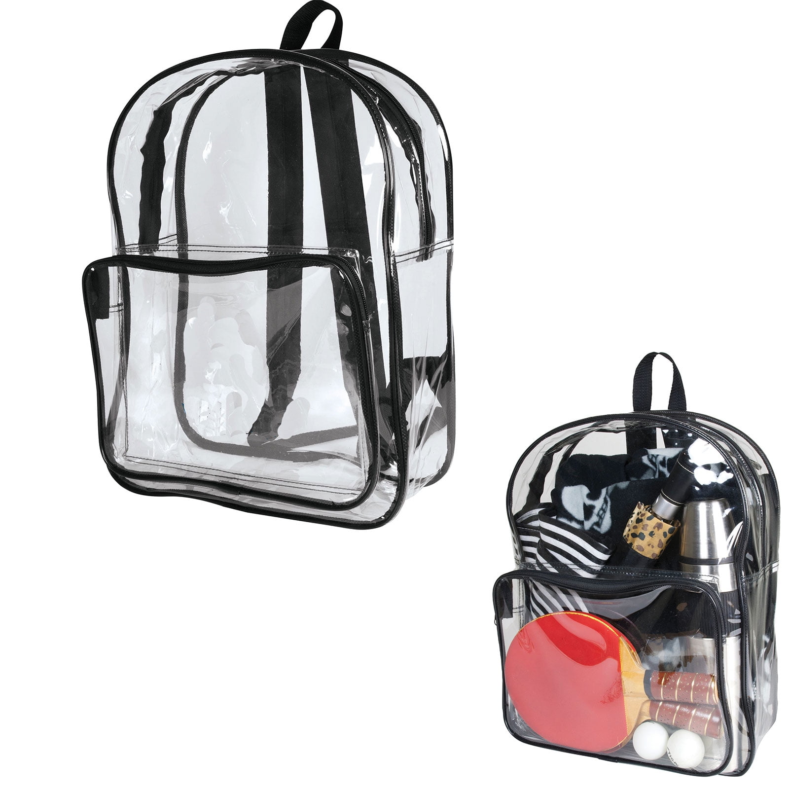 Popular Clear Backpack Book Bag Transparent School Sports Stadium Concert Arena TSA Security Shoulder Travel 2 Pockets by NISSIN