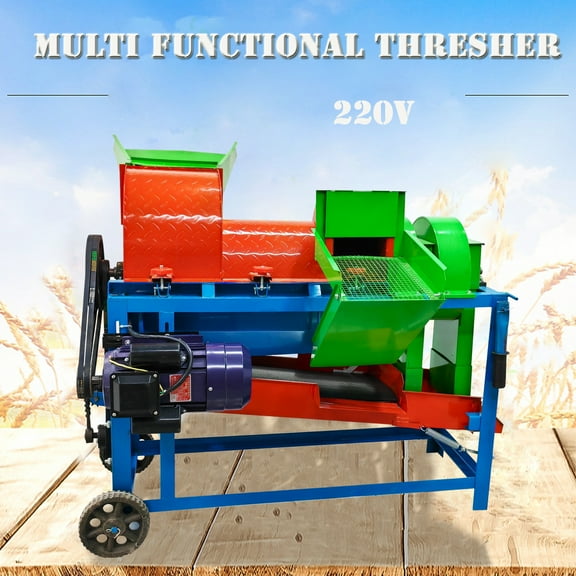 Corn Soybean Thresher Machine Multi-function Double-Exhaust Vibrating Screen Type 220V