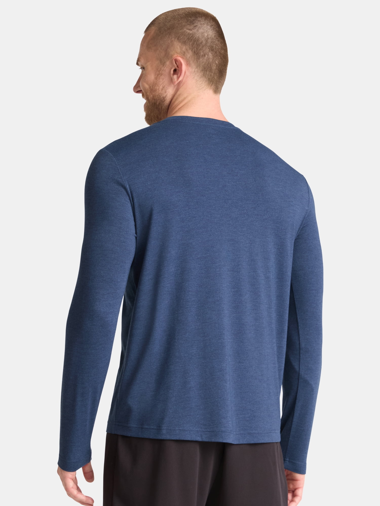 Athletic Works Men's and Big & Tall Men's Tri-Blend Tee with Long Sleeves, Sizes XS-4XLT