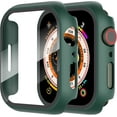 thumbnail image 1 of KOMI 2-Pack for Apple Watch 44mm Screen Protector Case,for iWatch Series 8/7/6/5/4/Series SE/SE 2 44mm Protection Cover All-Around Tempered Glass Screen Protector Case Ultra-Thin - Green, 1 of 5